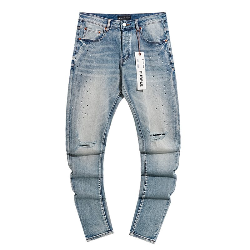 Purple Brand Light Blue Distressed Skinny Jeans
